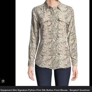 EQUIPMENT Silk Snakeskin Button Down Blouse